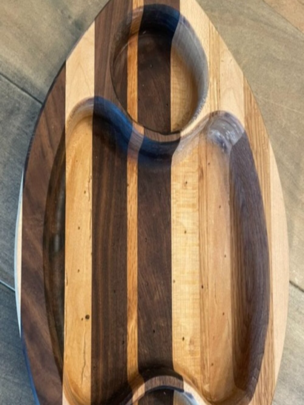 "Super Bowl LX" 12" x 7.5" x 1.5" Handcrafted solid wood party serving tray